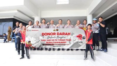 Dalam Rangka Sambut HUT Humas Polri ke 72 Polres Pesisir Barat Gelar Keiatan Bakti sosial Donor Darah