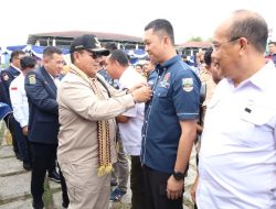 Kapolres Pesisir Barat Menerima Penyematan Penghargaan Satya Lencana Aditya karya Mahatva Yodha Madya