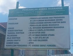 Kuat Dugaan Pembangunan Gedung Kantor Baru Pengadilan Agama Muara Dua Di Duga Telah Menyalahi Spek dan Terjadi Banyak Penyimpangan