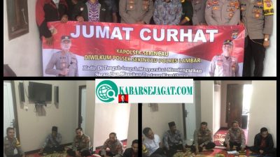 Giat Jumat curhat Polsek Sekincau Bertolak ke Pekon waspada Ditengah Guyuran Hujan