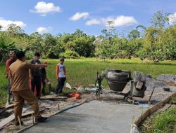 Pj Peratin Gunung Terang M. Irfan Lontarkan Pesan Saat Tinjau Pembangunan Jalan Rabat Beton