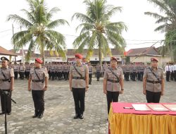 Jabatan Kabag Log, Kasat Reskrim dan Kasat ResNarkoba Polres Pesisir Barat Diserahterimakan