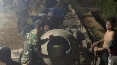 Malam Terakhir TMMD ke-124, Kodim 0422/Lampung Barat Lembur Demi Tuntaskan Target Pembangunan