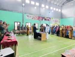 Sertijab Peratin Pekon Sukaraja PJ Peratin Rumadani Dengan Peratin Definitif Guswadi di Hadiri Camat Way Tenong
