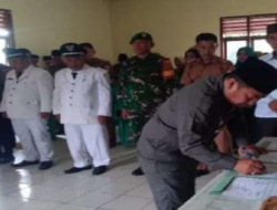 Muhari Suhendra Resmi Jabat Pj Peratin Pekon Way Tias, Camat Tekankan Sinergi Pembangunan