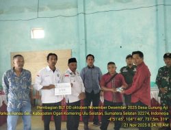 7 KPM di Desa Guning Aji Kecamatan Warkuk Ranau Selatan Terima BLT-DD Periode Oktober – Desember
