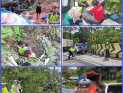 Sat Lantas Polres Pesisir Barat Tangani Kecelakaan Tunggal di Jalur TNBBS