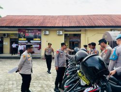 Wakapolres Pesisir Barat Laksanakan Pengecekan Kendaraan Dinas Roda Dua Personel