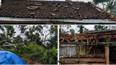 Akibat Hujan Deras di Sertai Angin Kencang Rusak Rumah Warga di Sekincau